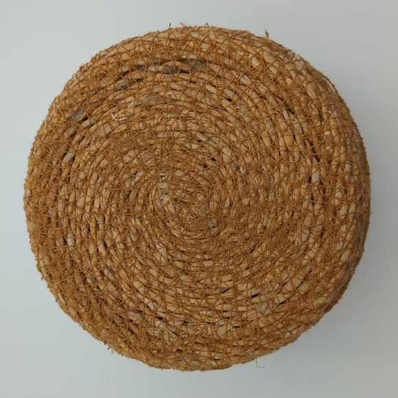 Natural Woven Grass Planter Pot Wastebasket Trash Can Vegan Sustainable Upcycled - Picture 6 of 6